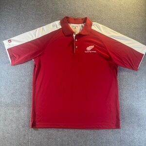 Antigua Detroit Red Wings L Red White Performance Polo Embroidered Logo NHL
